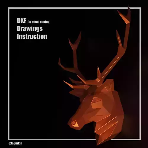 Welding Project Plans Drawings Deer Head DXF PDF