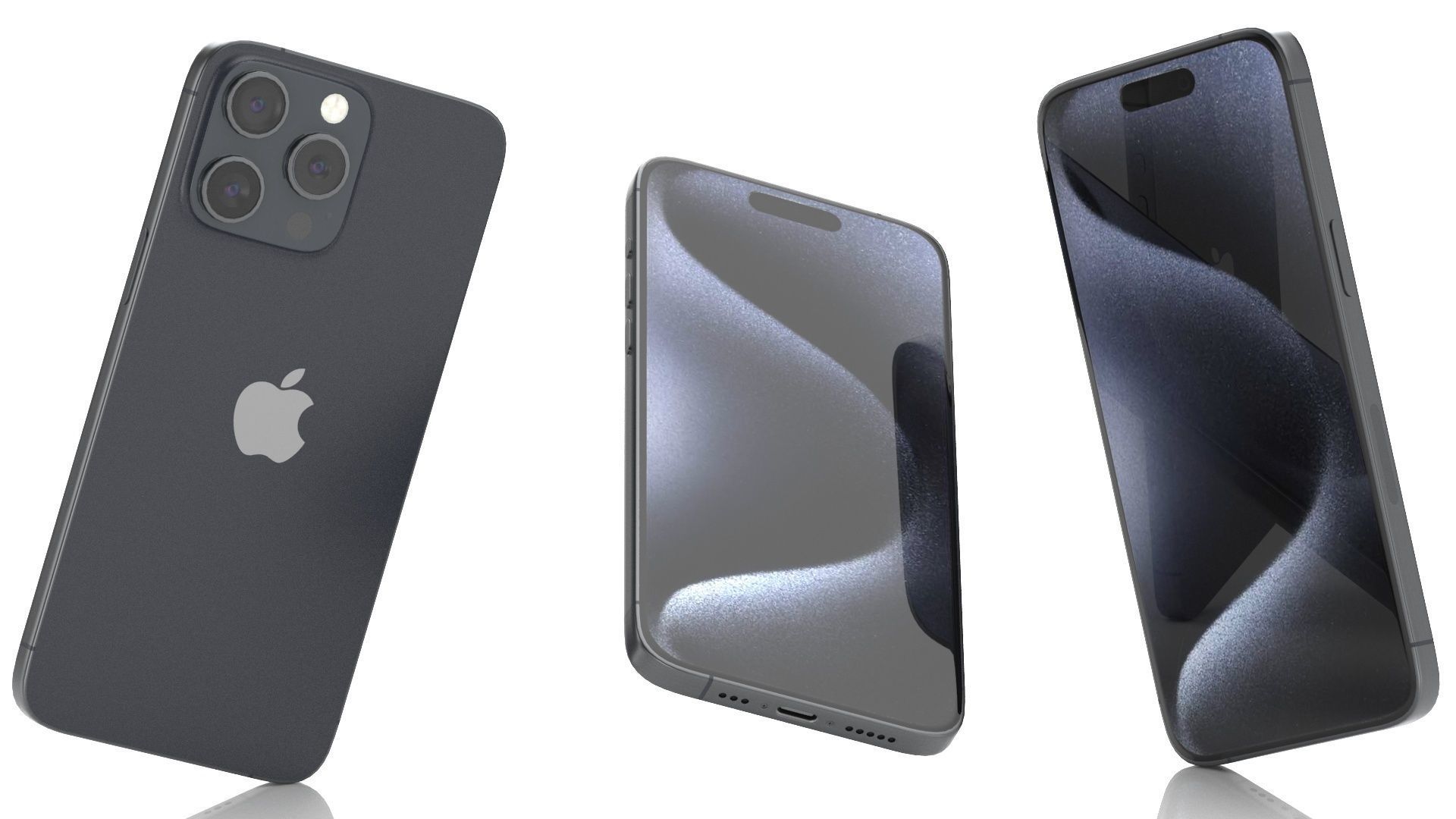 Apple iPhone 15 pro max blue 3D model_7