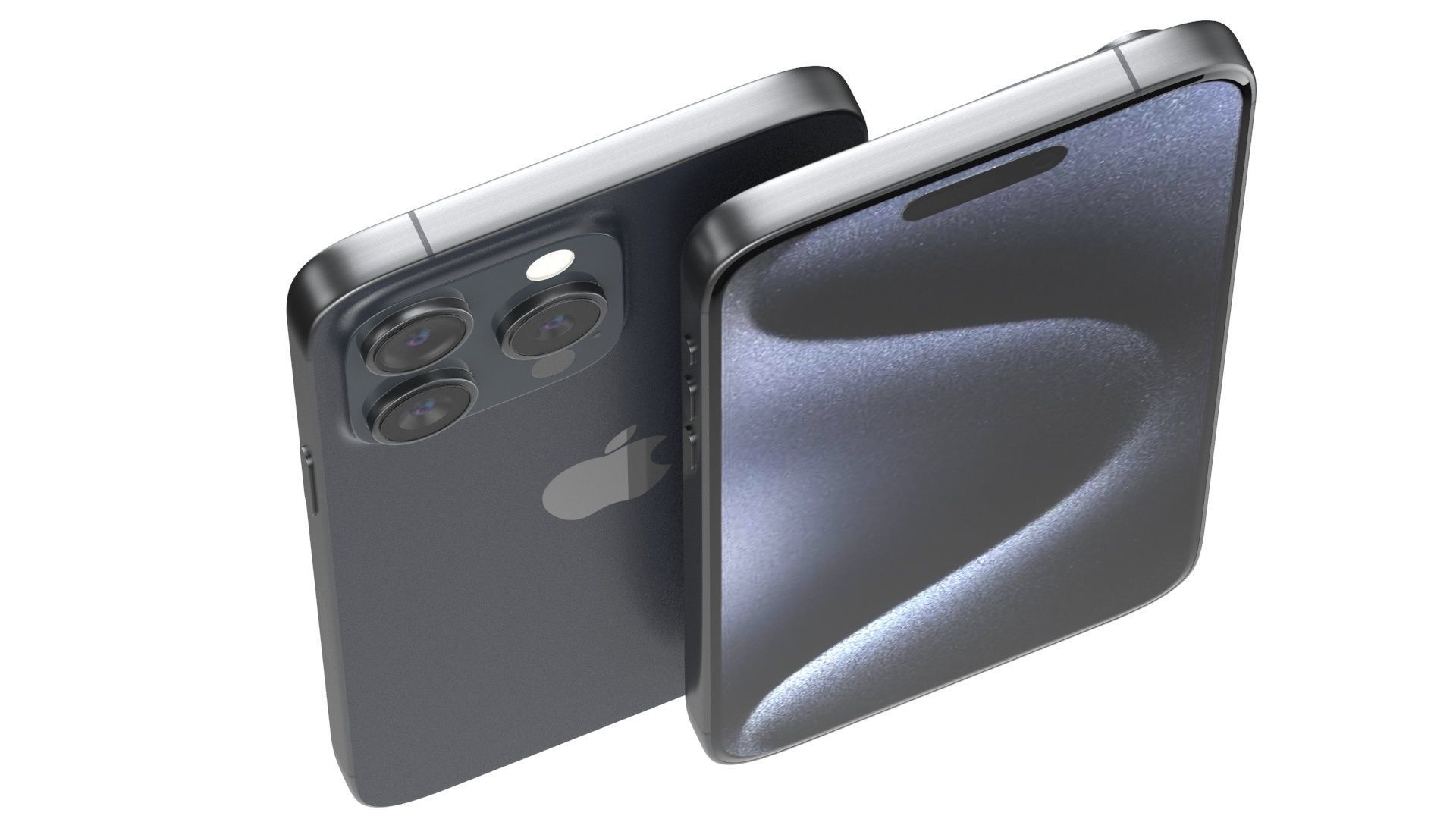 Apple iPhone 15 pro max blue 3D model_4