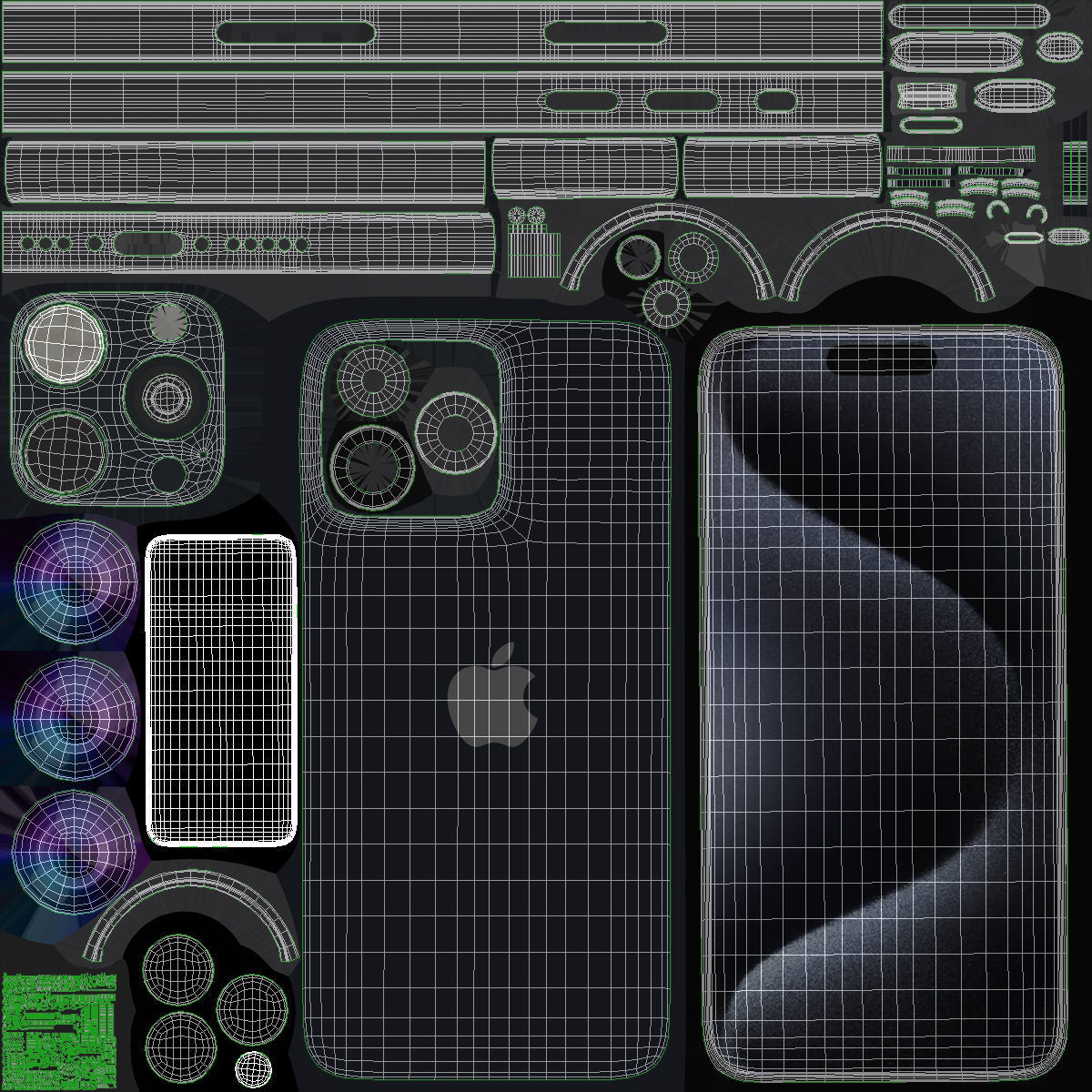 Apple iPhone 15 pro max blue 3D model_8