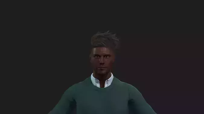 Fully Rigged Black Man 3D Model for Animation and Games