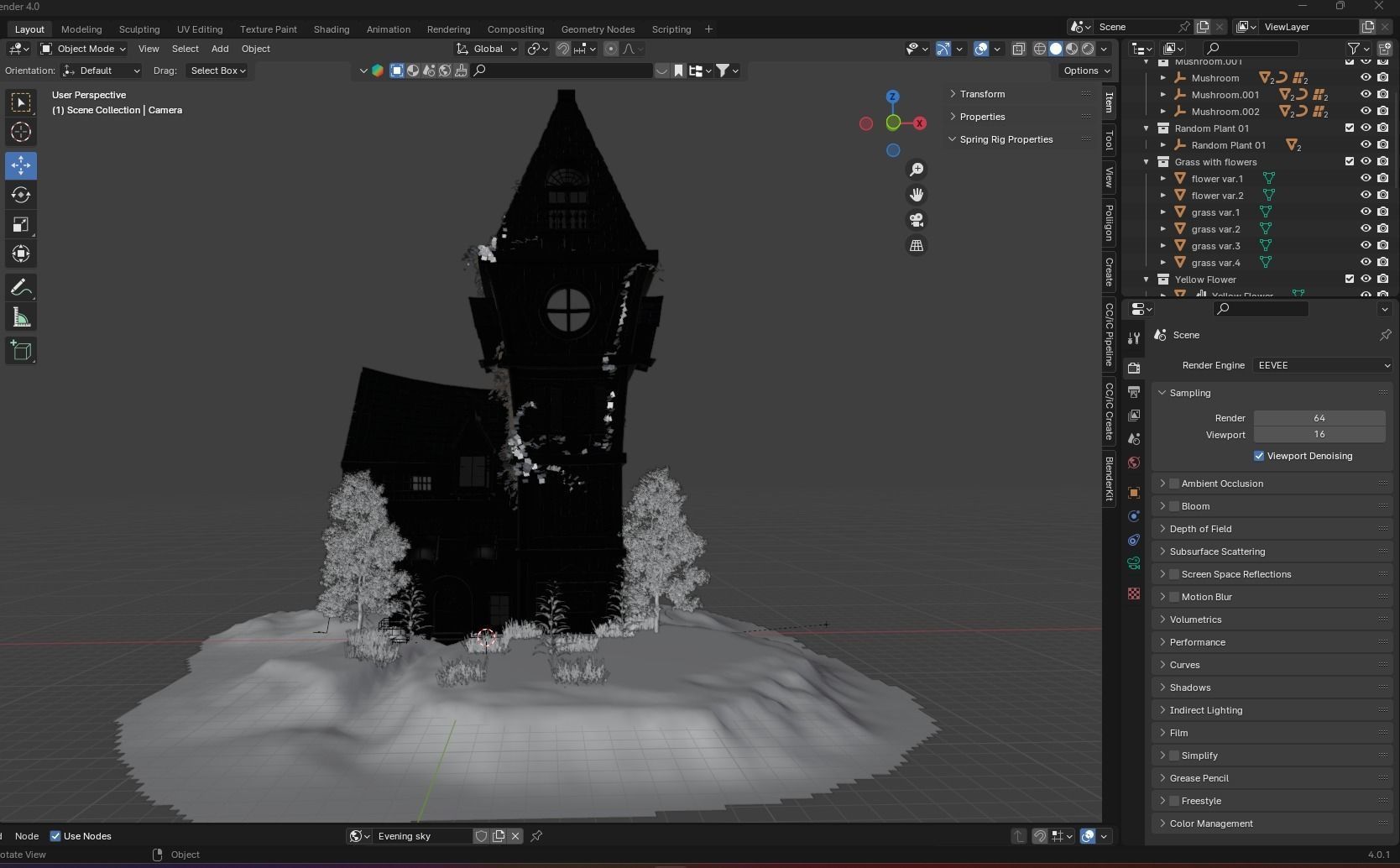3d forest caslt Low-poly 3D model_8