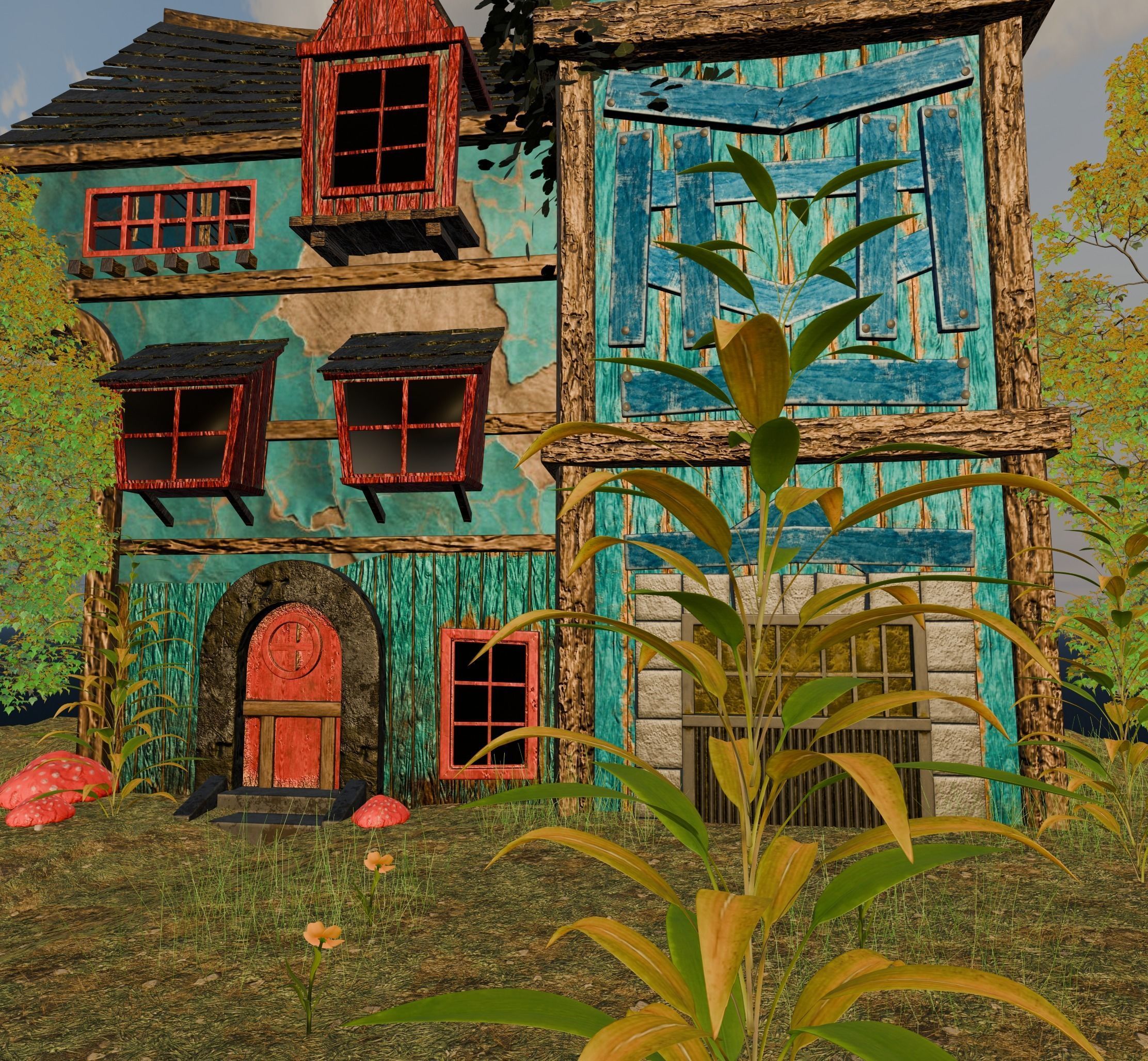 3d forest caslt Low-poly 3D model_2