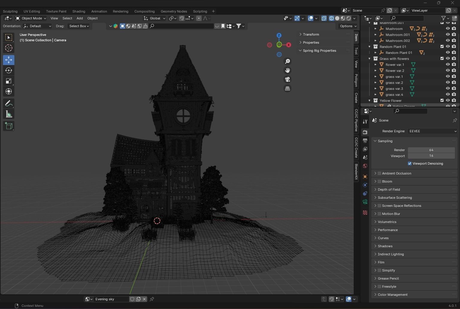 3d forest caslt Low-poly 3D model_9