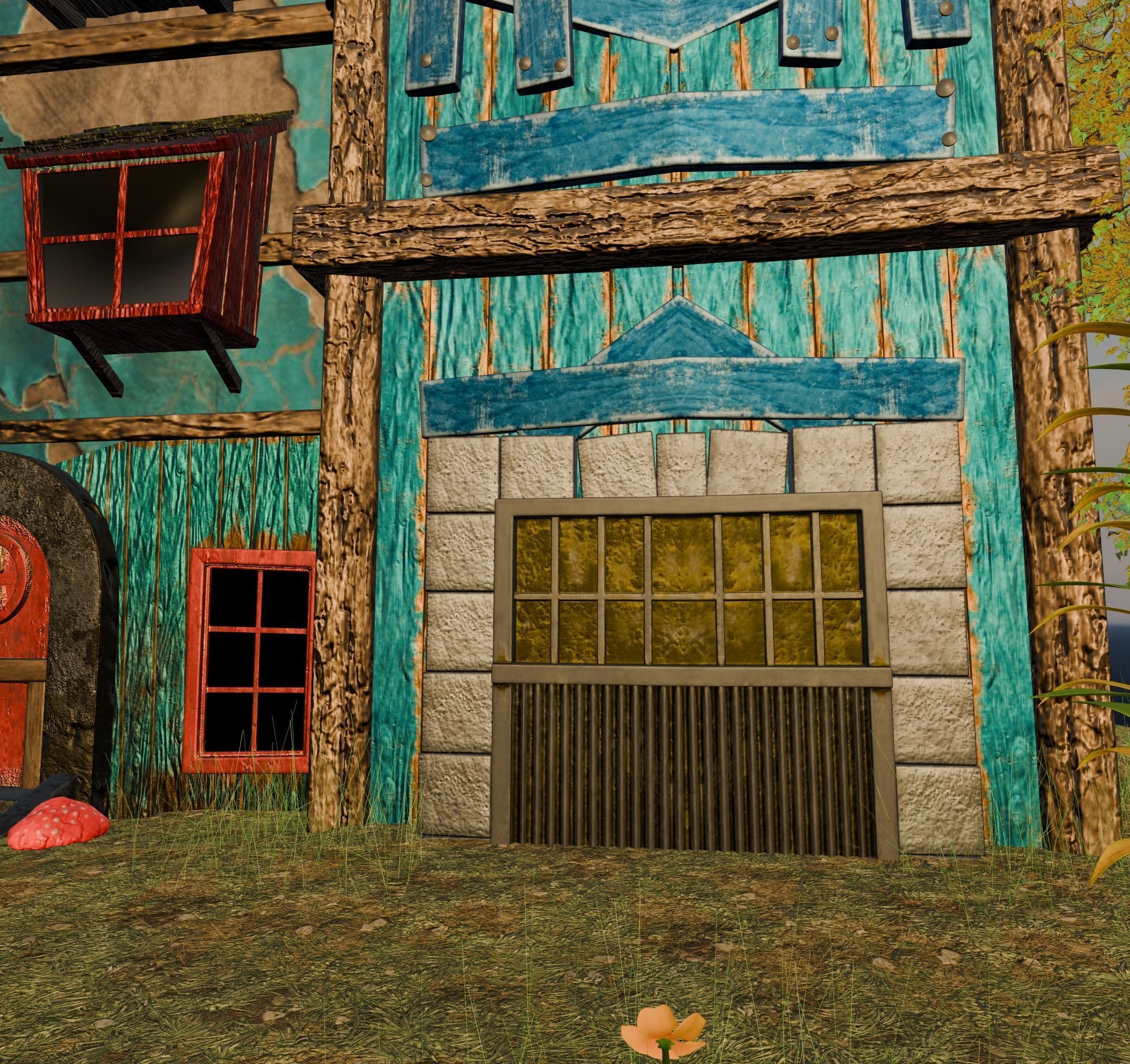 3d forest caslt Low-poly 3D model_3