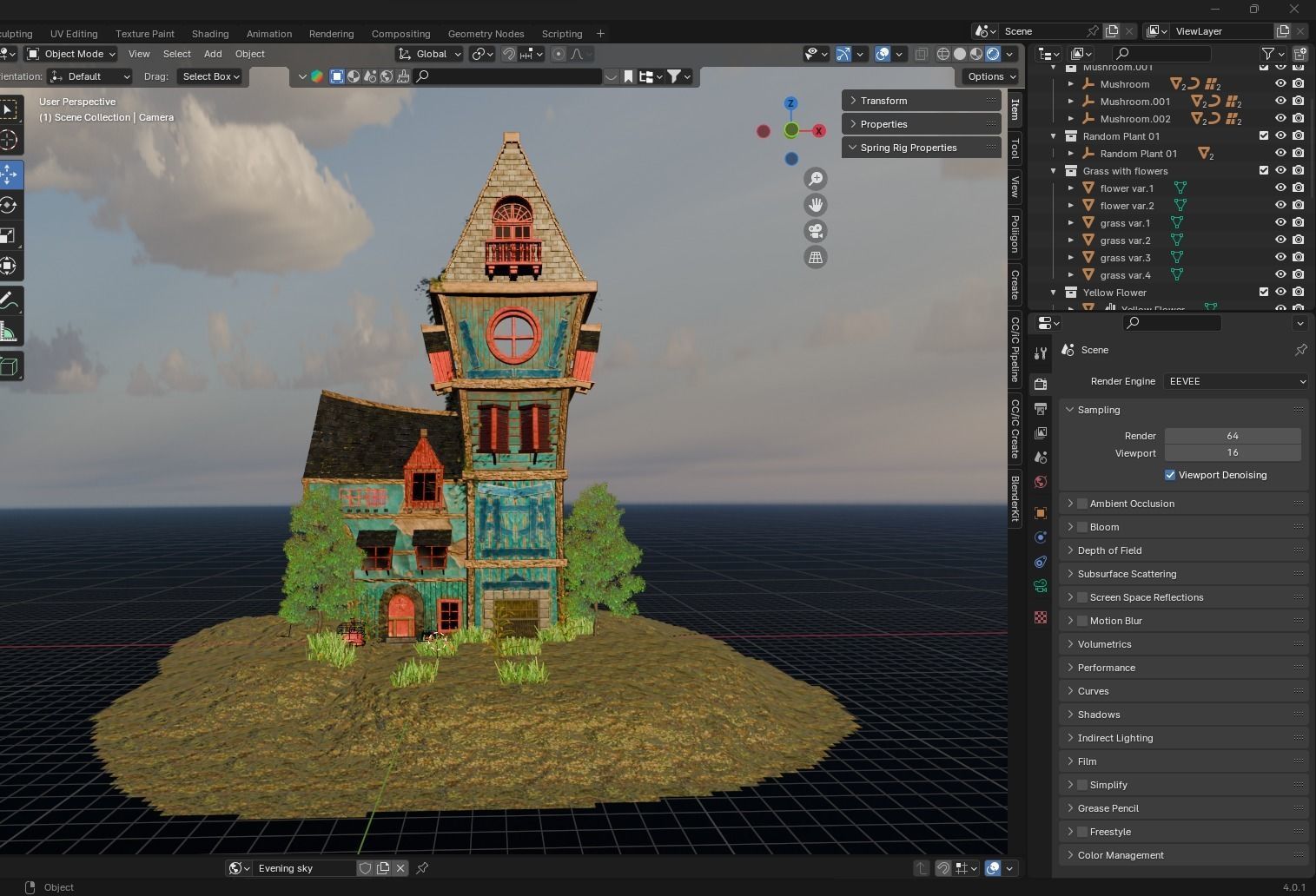 3d forest caslt Low-poly 3D model_10