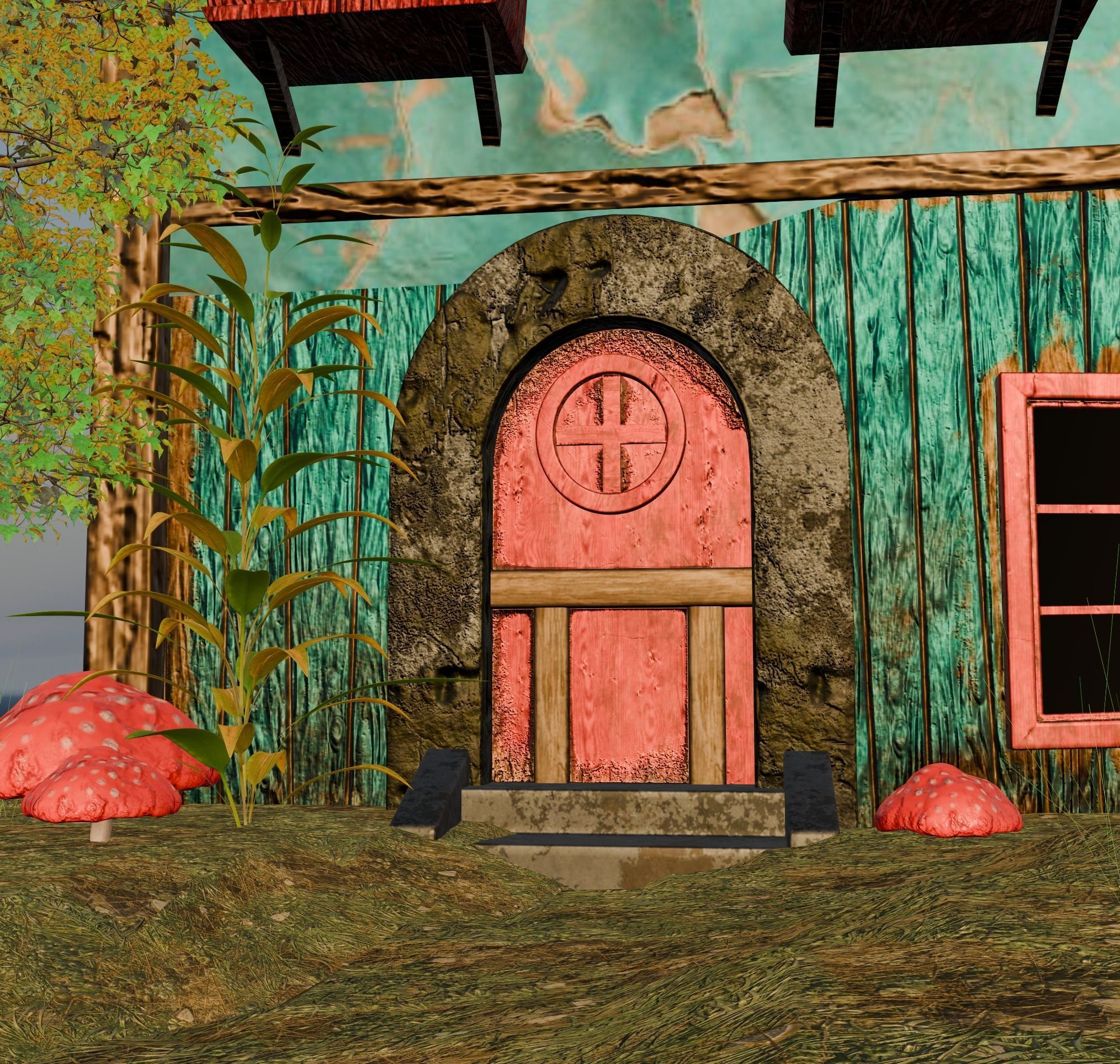 3d forest caslt Low-poly 3D model_4