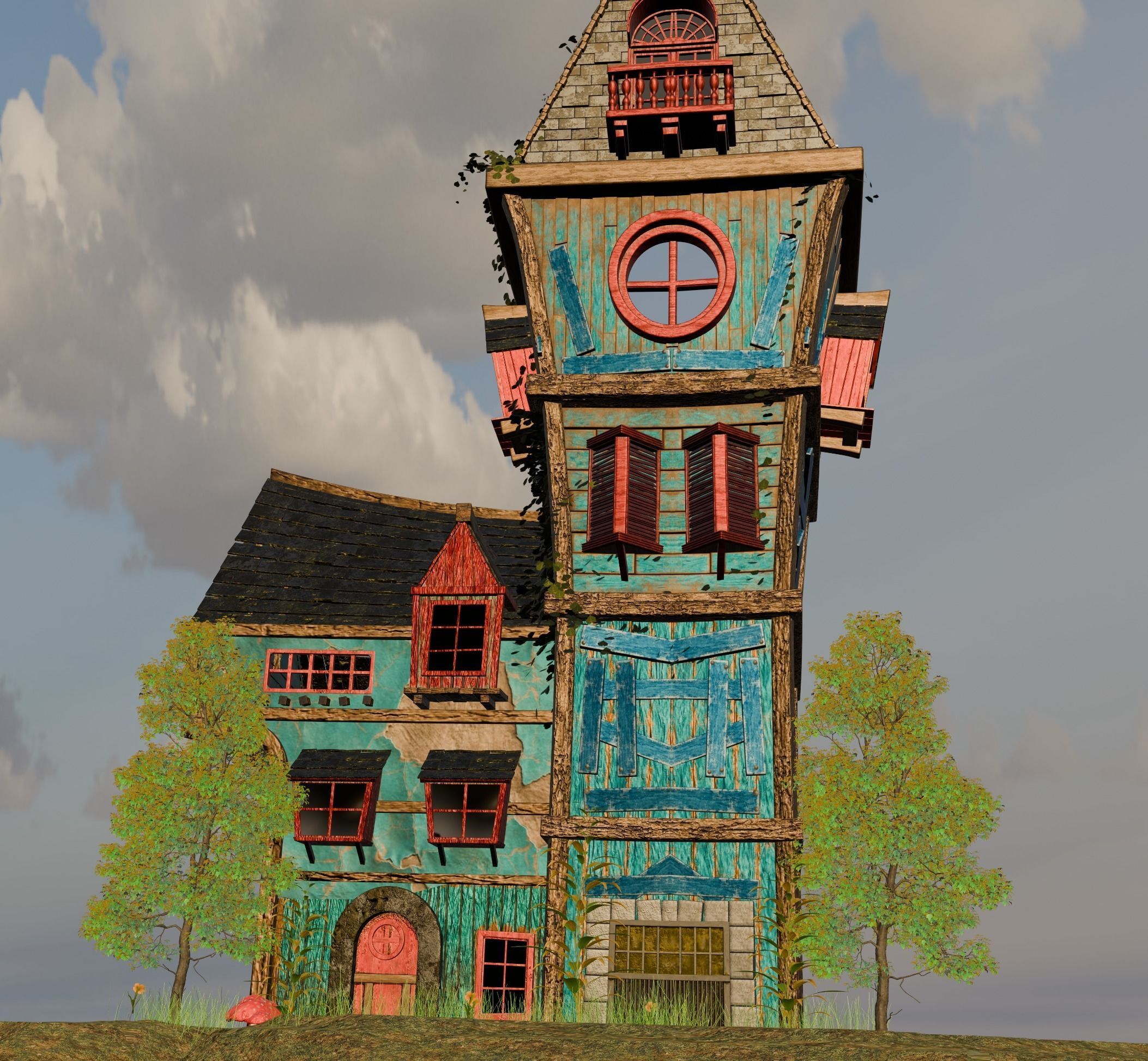 3d forest caslt Low-poly 3D model_7