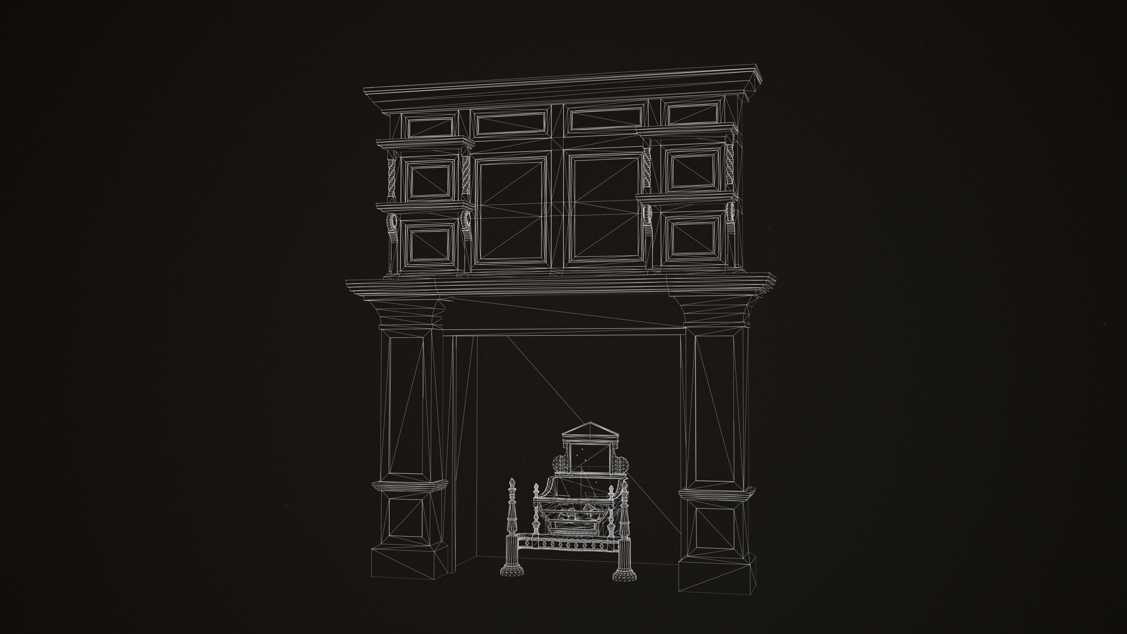 Victorian Fireplace Low-poly 3D model_15