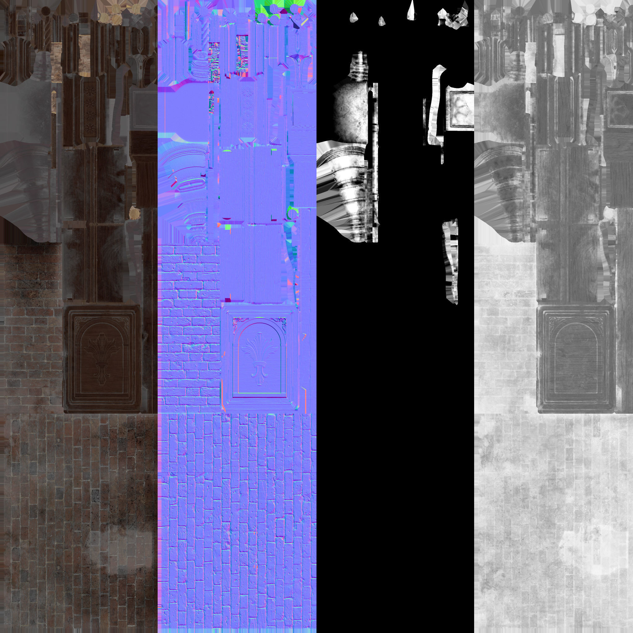 Victorian Fireplace Low-poly 3D model_14