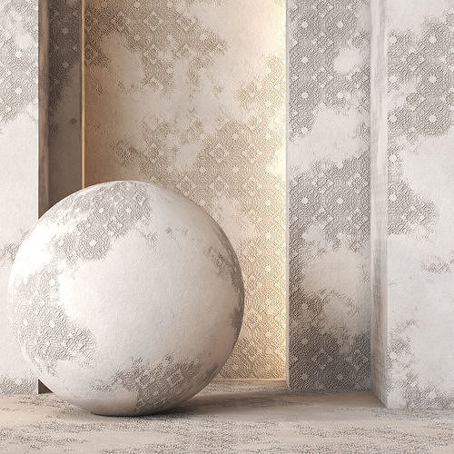 2 Vintage Decorative Plaster Wall Texture 4K - Seamless Texture