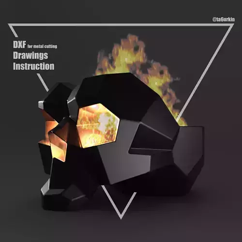 Welding Project Plans Drawings Skull Fire Pit DXF PDF