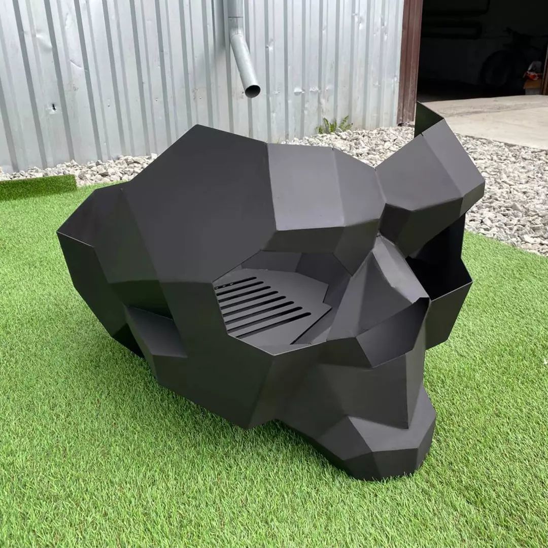 Welding Project Plans Drawings Skull Fire Pit DXF PDF 3D model_1