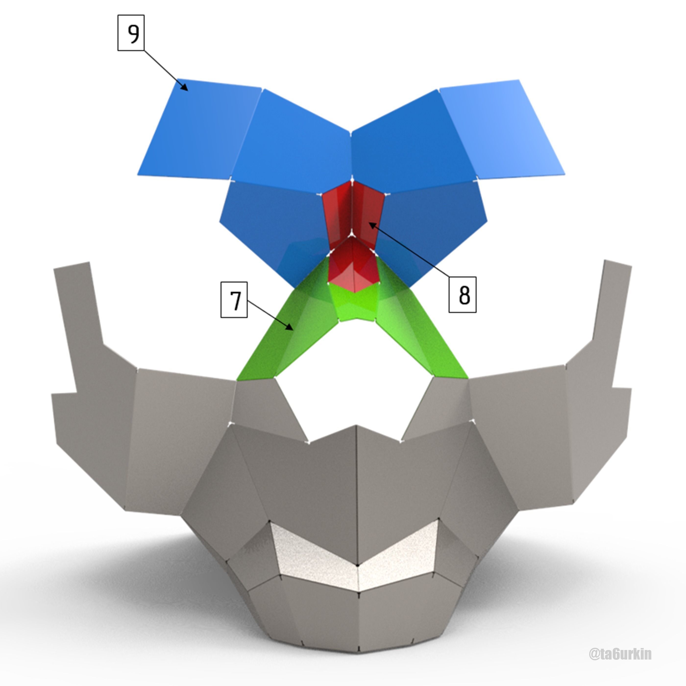 Welding Project Plans Drawings Skull Fire Pit DXF PDF 3D model_6