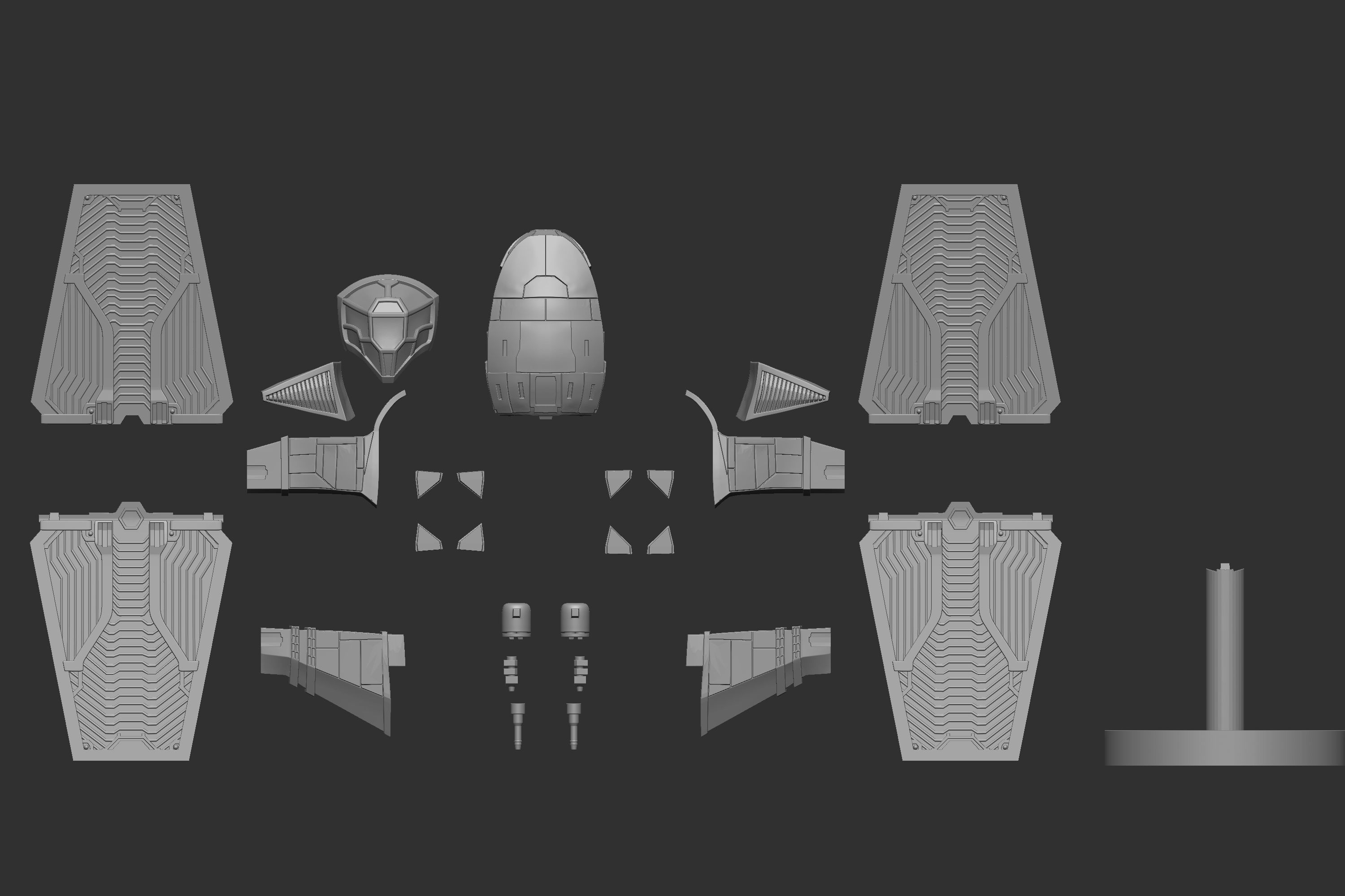 STAR WARS DIE CAST VEHICLES TIE FIGHTER 3d printables 3D print model_15