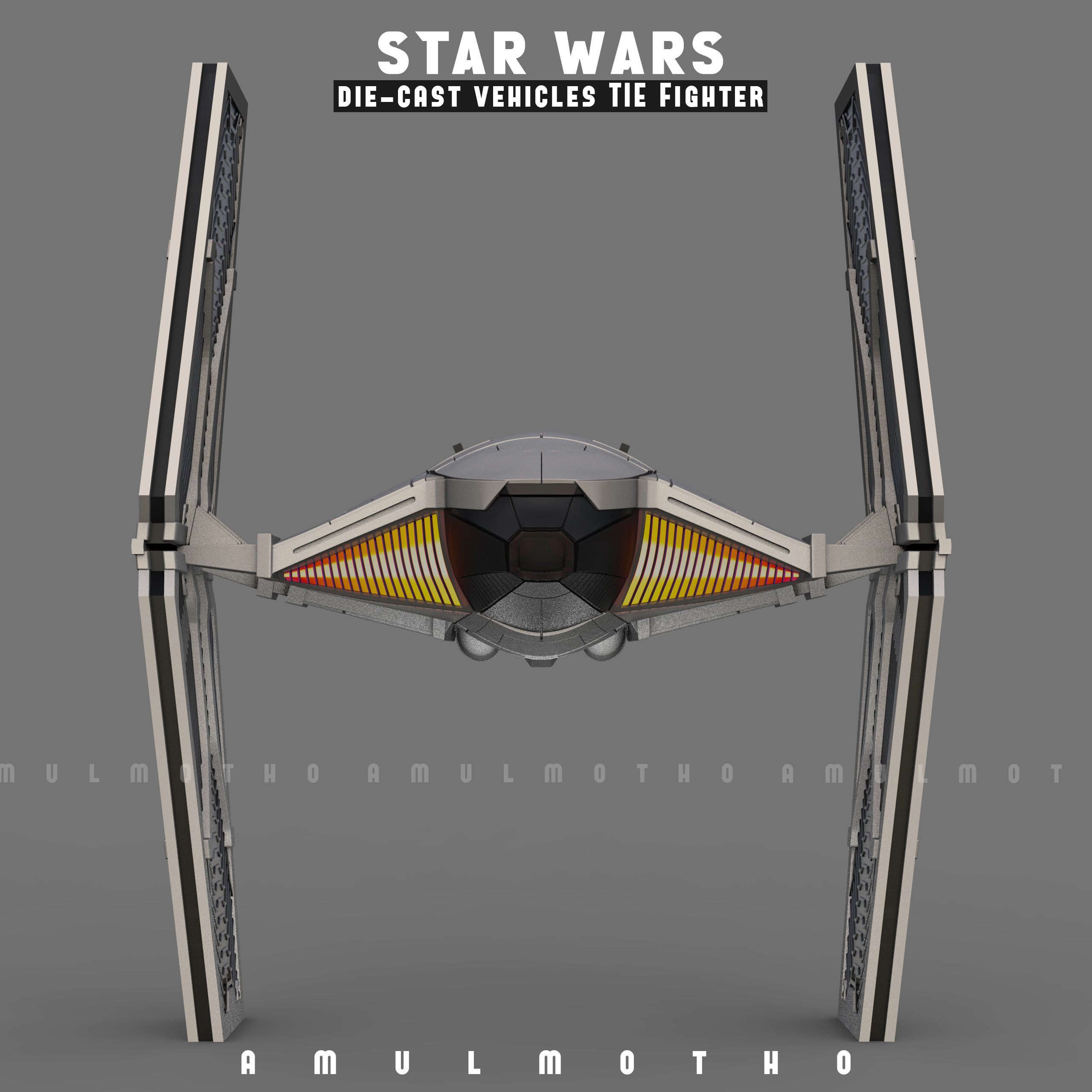 STAR WARS DIE CAST VEHICLES TIE FIGHTER 3d printables 3D print model_3