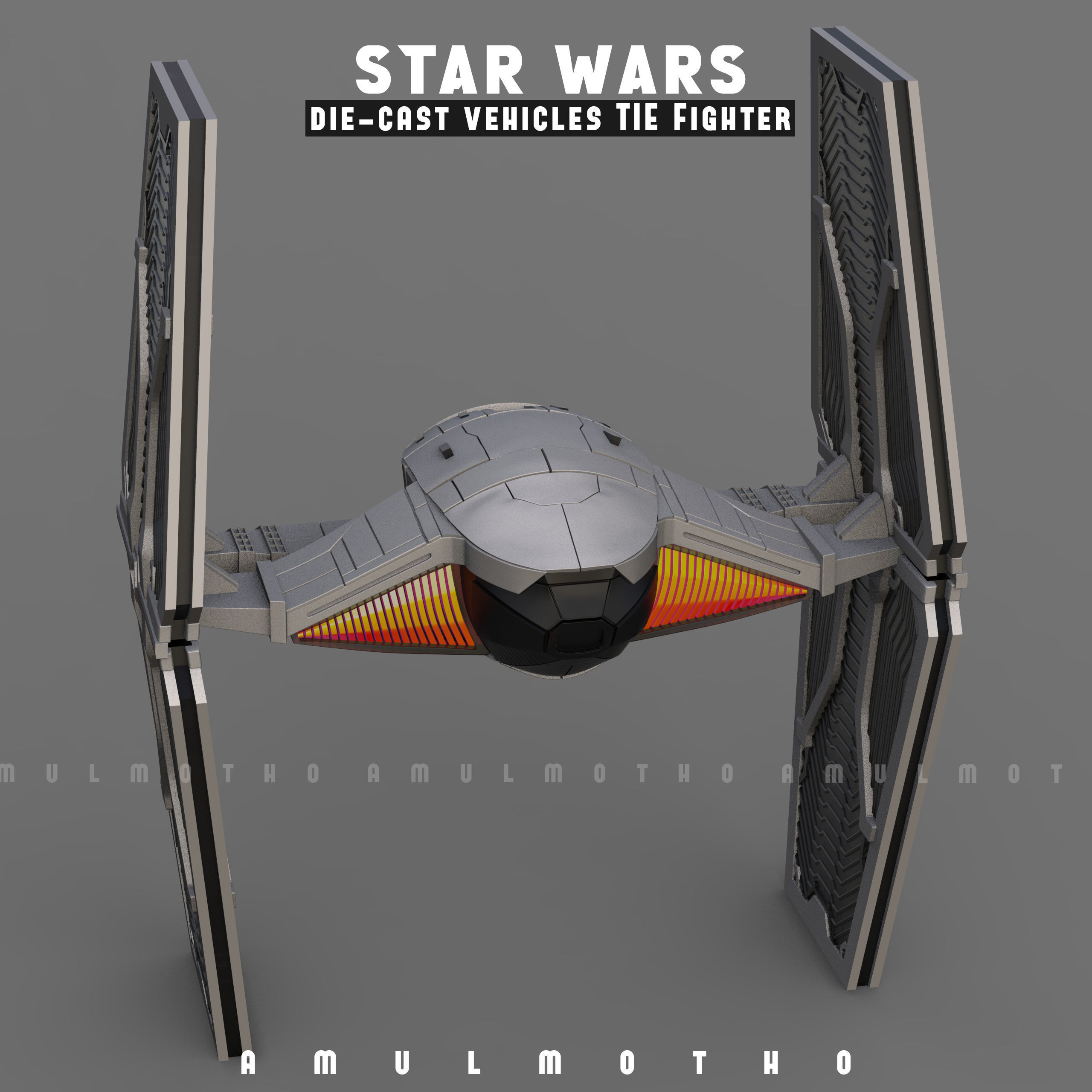 STAR WARS DIE CAST VEHICLES TIE FIGHTER 3d printables 3D print model_12