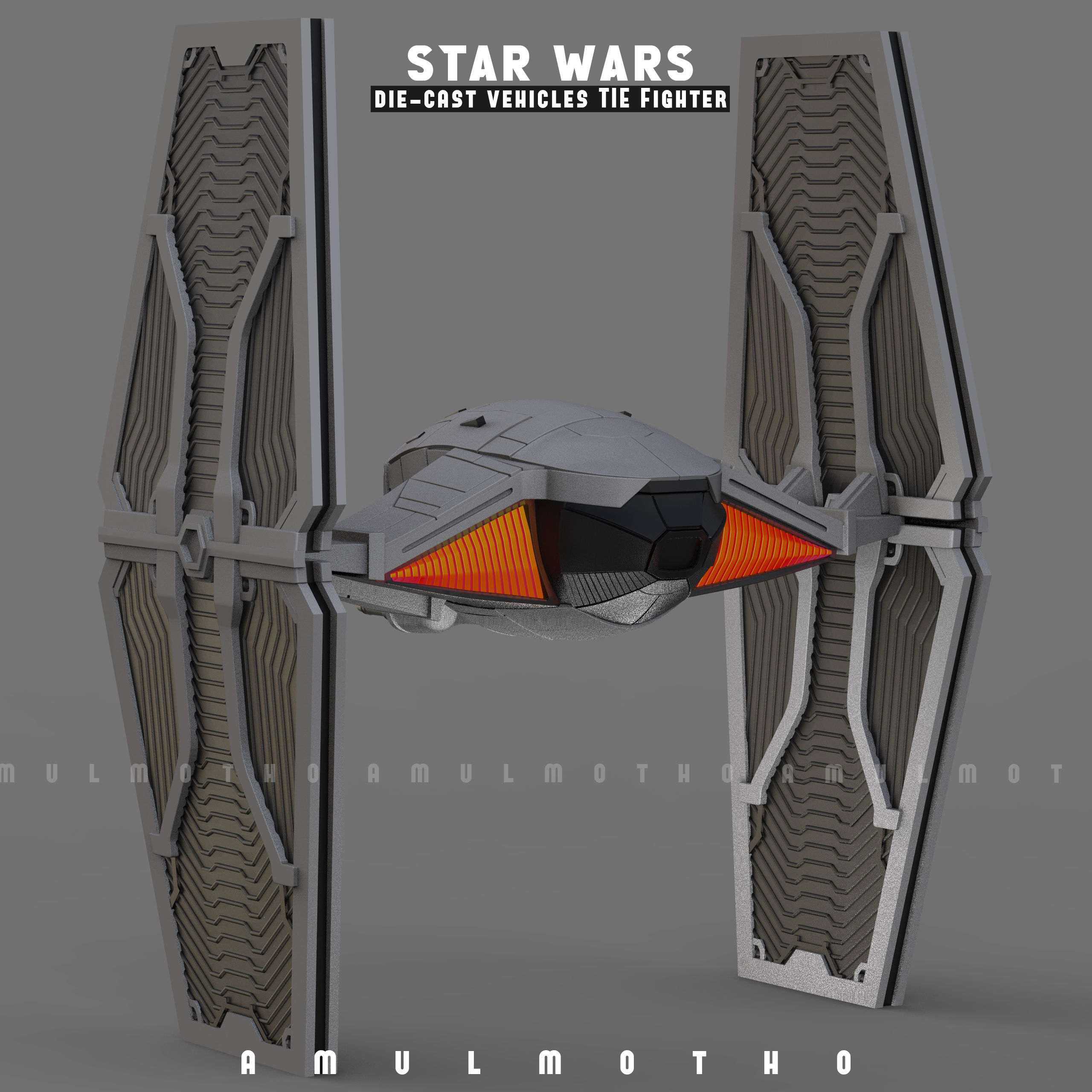 STAR WARS DIE CAST VEHICLES TIE FIGHTER 3d printables 3D print model_5