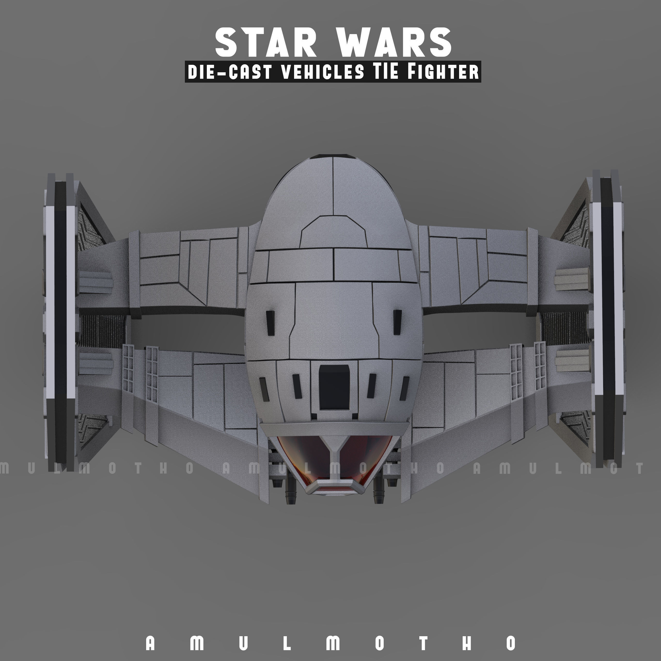 STAR WARS DIE CAST VEHICLES TIE FIGHTER 3d printables 3D print model_6