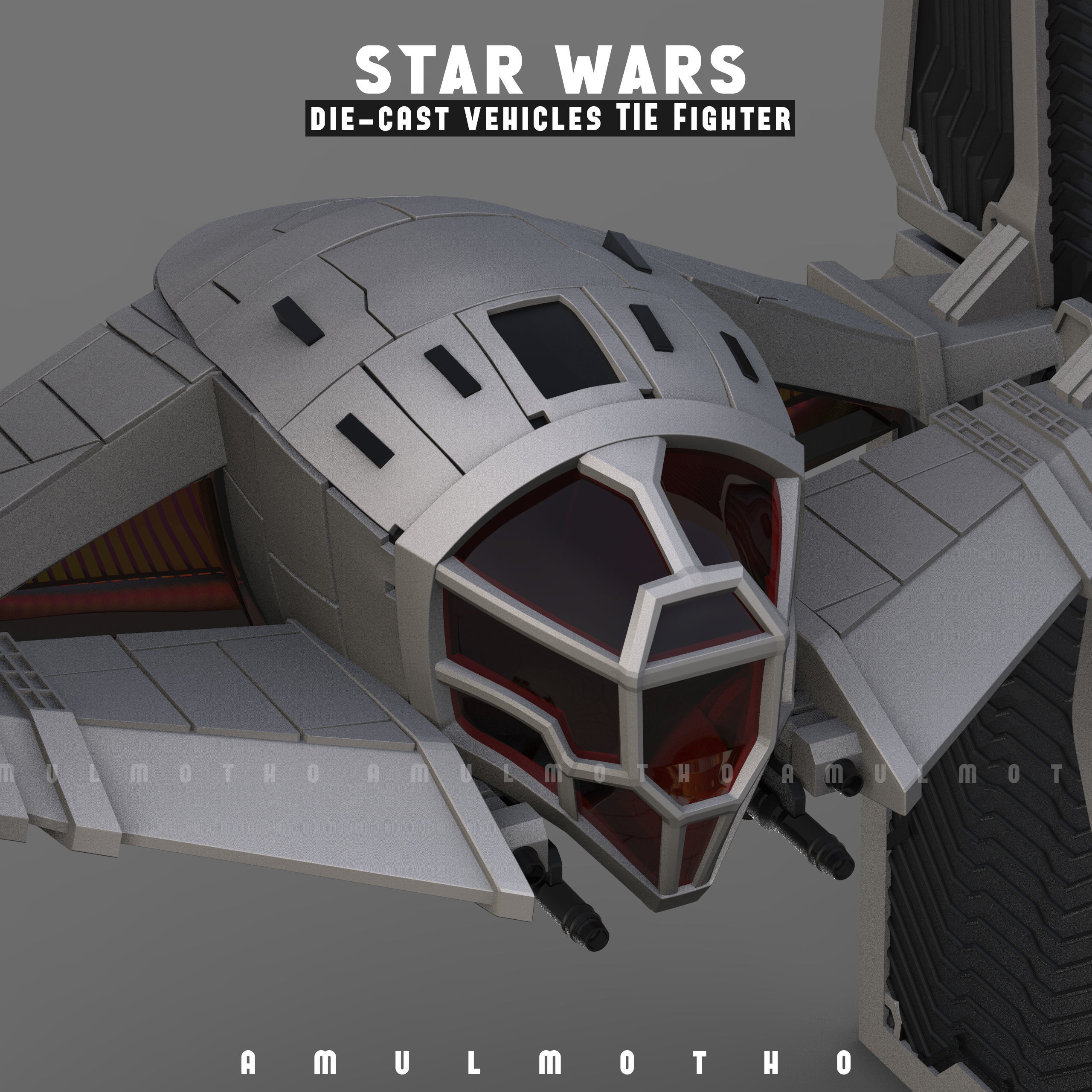 STAR WARS DIE CAST VEHICLES TIE FIGHTER 3d printables 3D print model_11