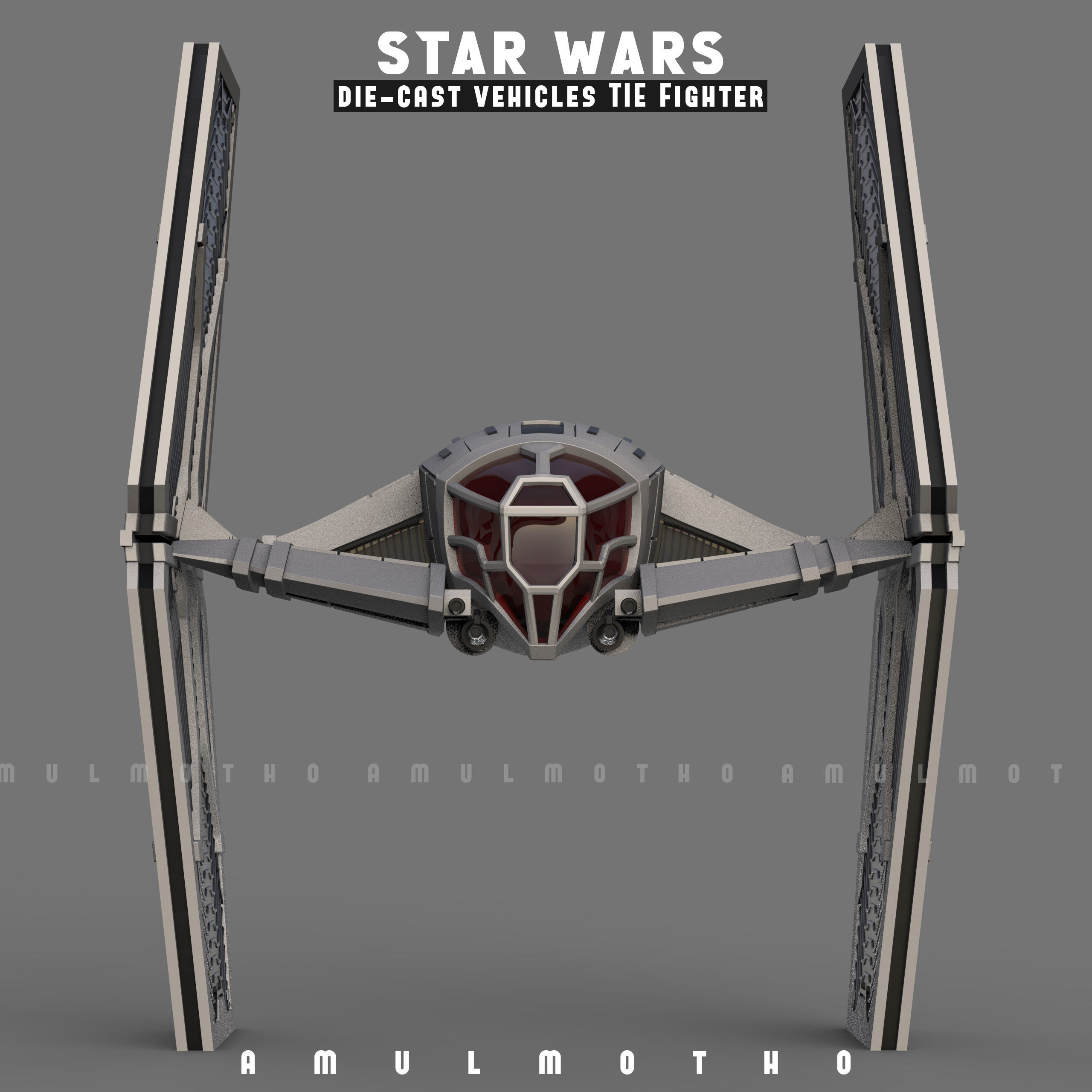 STAR WARS DIE CAST VEHICLES TIE FIGHTER 3d printables 3D print model_1