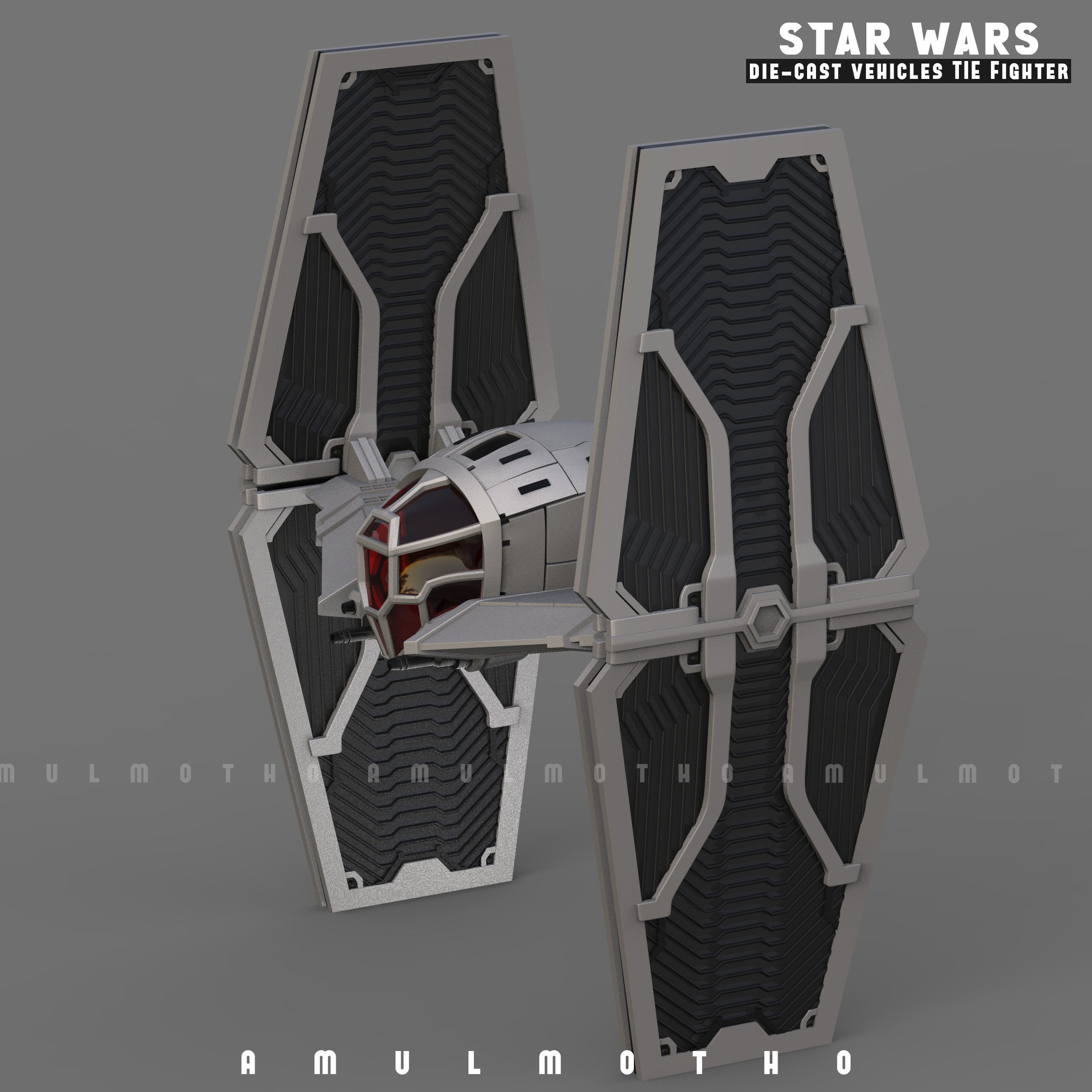 STAR WARS DIE CAST VEHICLES TIE FIGHTER 3d printables 3D print model_9