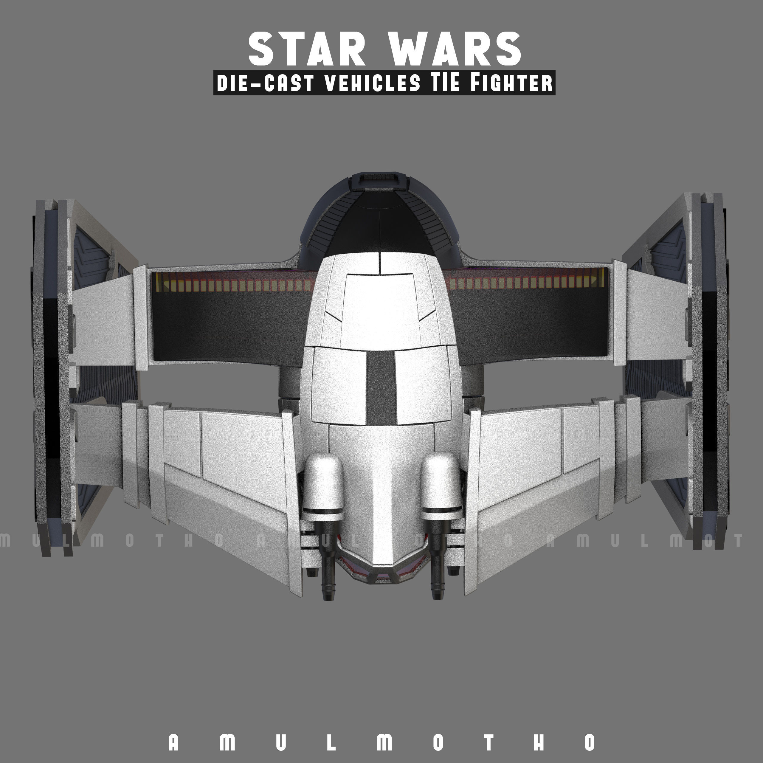 STAR WARS DIE CAST VEHICLES TIE FIGHTER 3d printables 3D print model_7