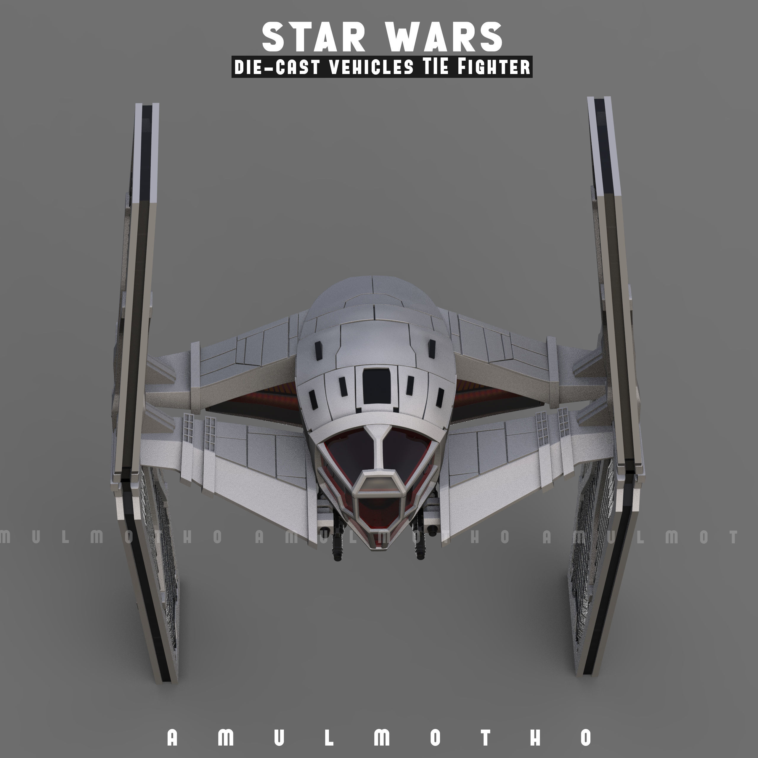 STAR WARS DIE CAST VEHICLES TIE FIGHTER 3d printables 3D print model_2
