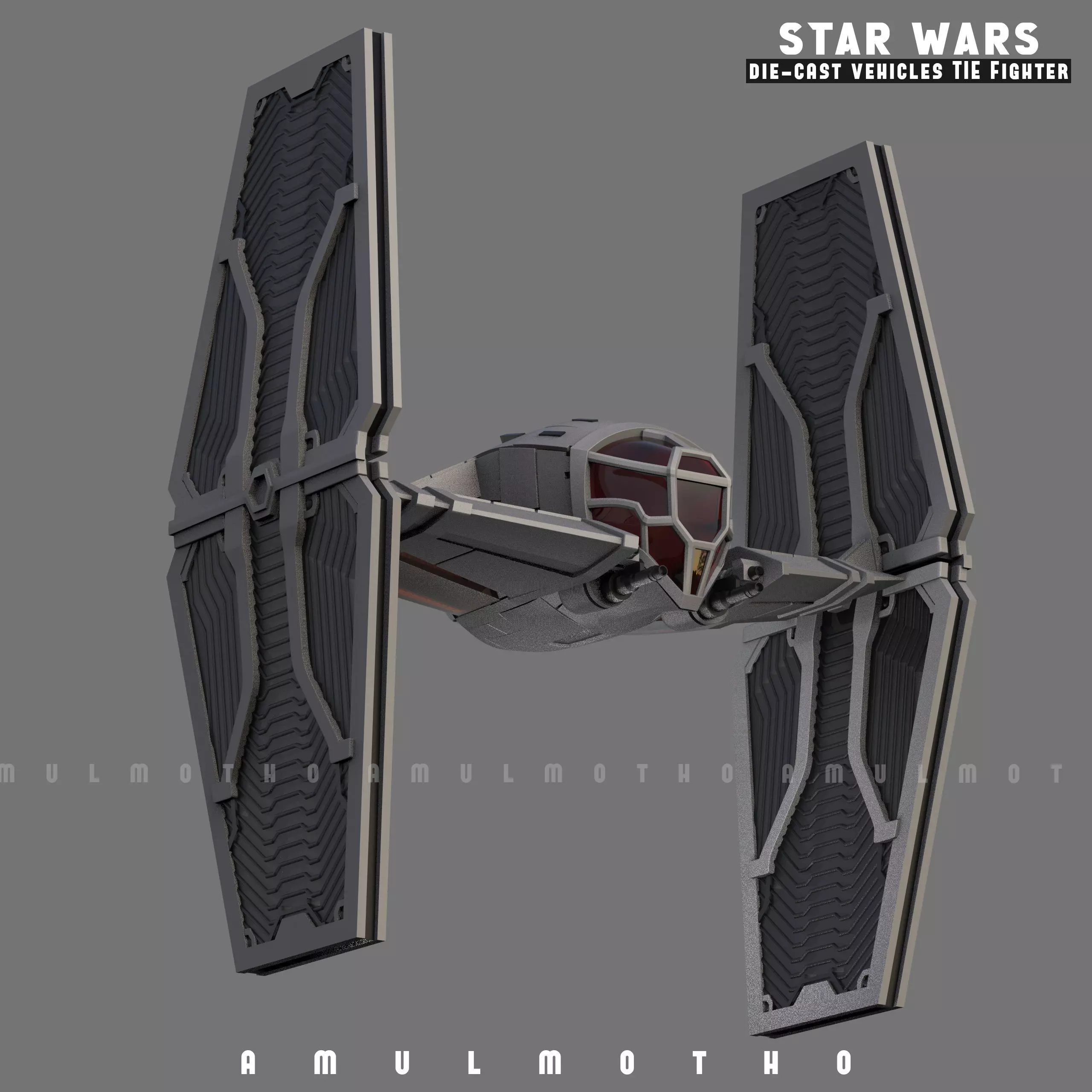 STAR WARS DIE CAST VEHICLES TIE FIGHTER 3d printables 3D print model_0