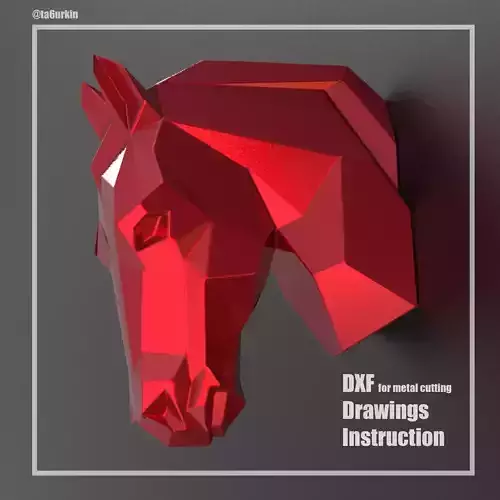 Welding Project Plans Drawings Horse Head v2 DXF PDF