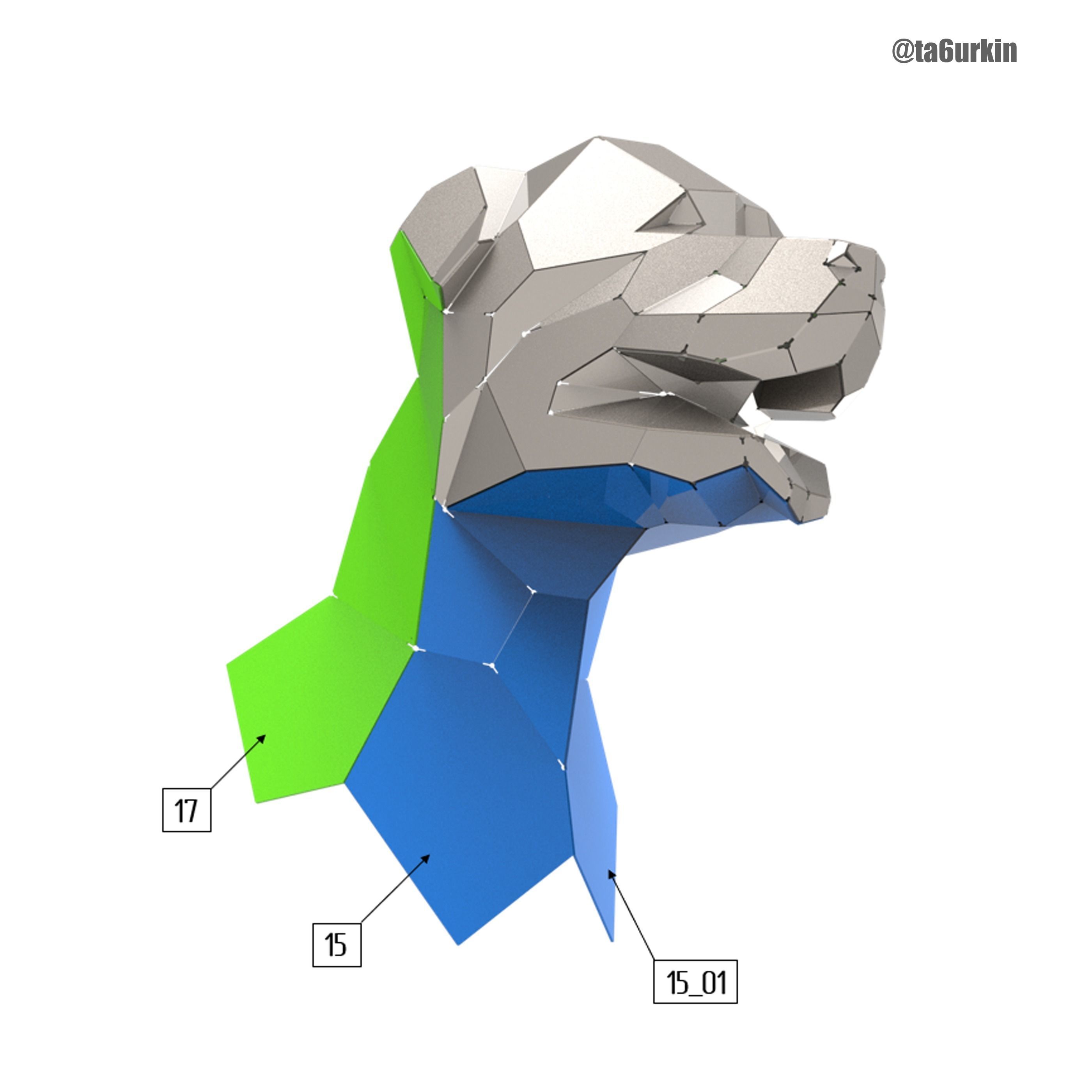 Welding Project Plans Drawings Rottweiler DXF PDF 3D model_7