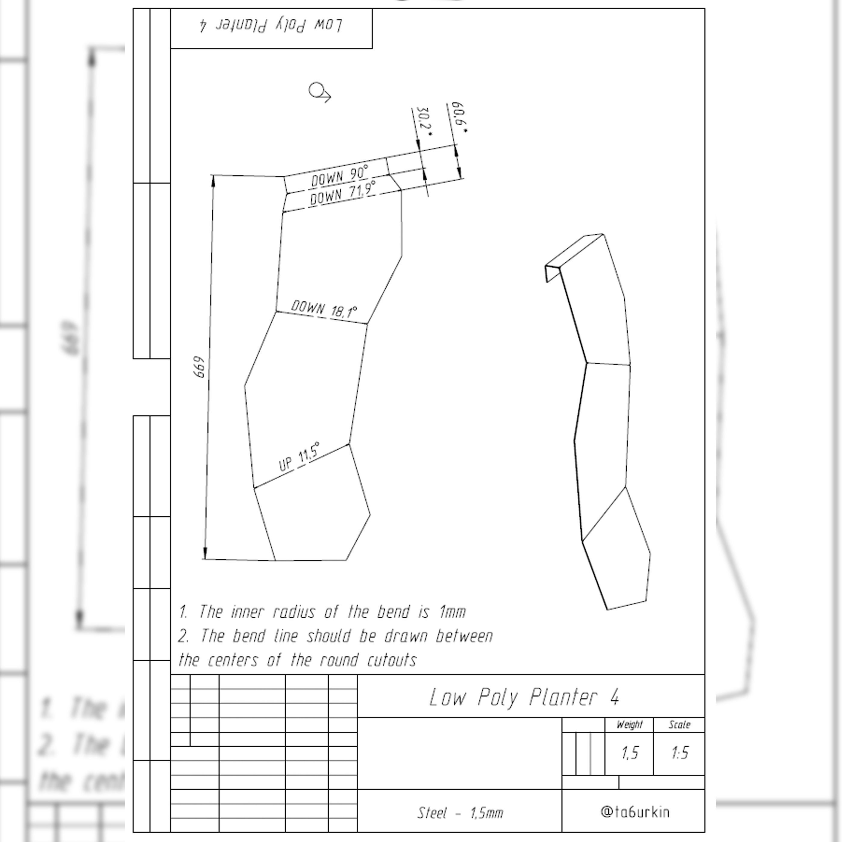 Welding Project Plans Drawings Rock Planter DXF PDF 3D model_6