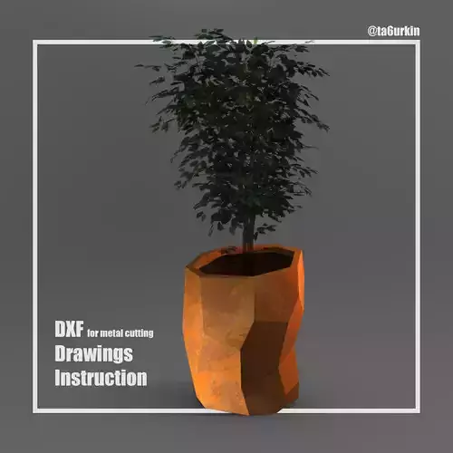 Welding Project Plans Drawings Rock Planter DXF PDF