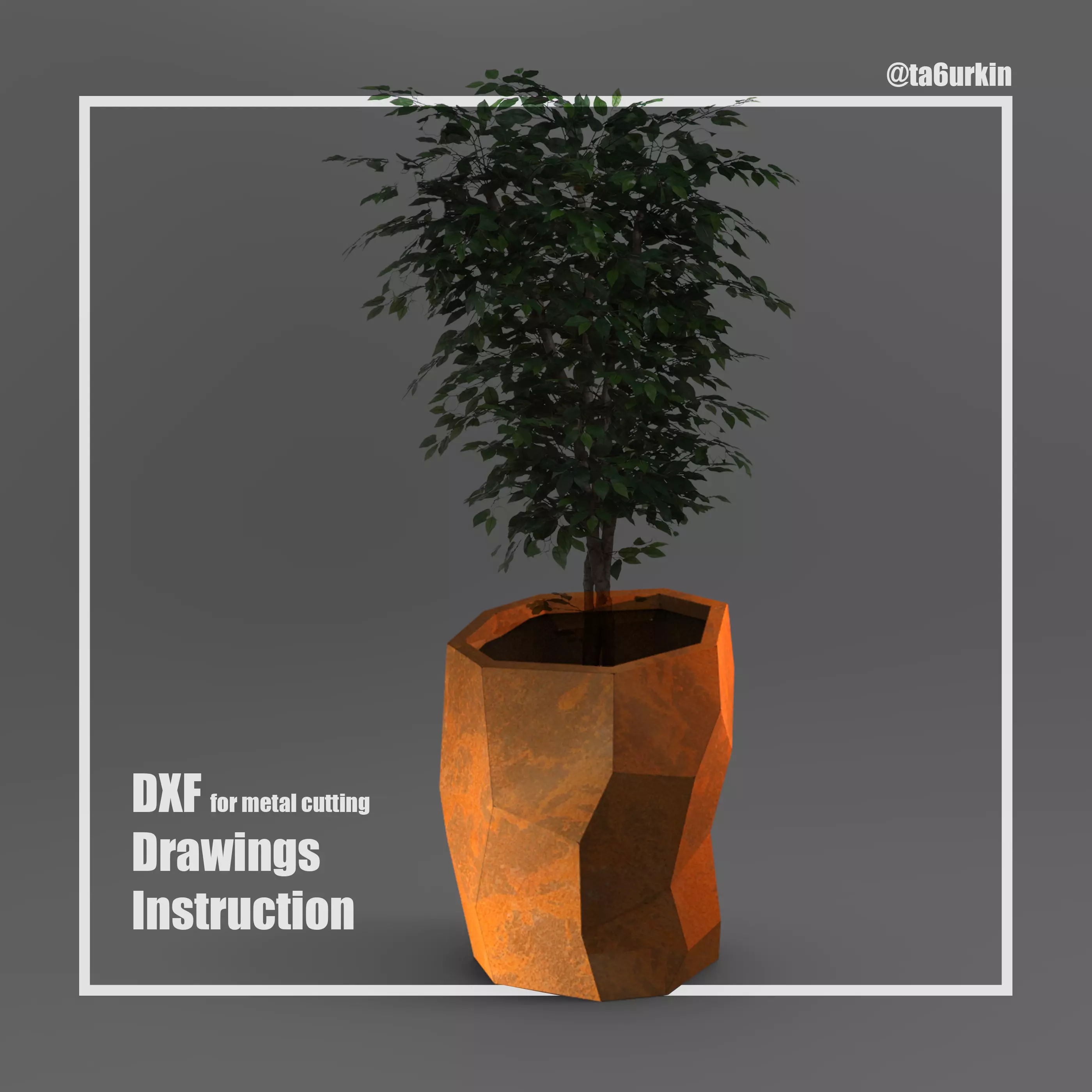 Welding Project Plans Drawings Rock Planter DXF PDF 3D model_0