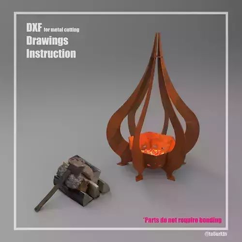 Welding Project Plans Drawings Fire Pit 6 DXF PDF 3D model