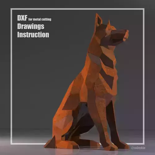 Welding Project Plans Drawings German Shepherd Sitting DXF PDF