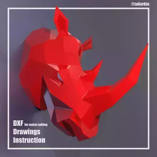 Welding Project Plans Drawings Rhinoceros Head DXF PDF