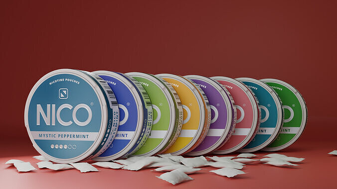 NICO nicotine pouches pack 3D model 3