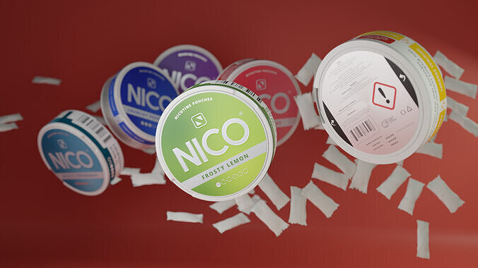 NICO nicotine pouches pack 3D model 5