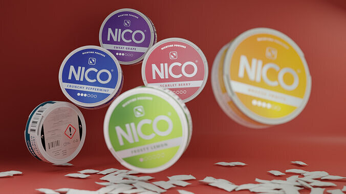 NICO nicotine pouches pack 3D model 6