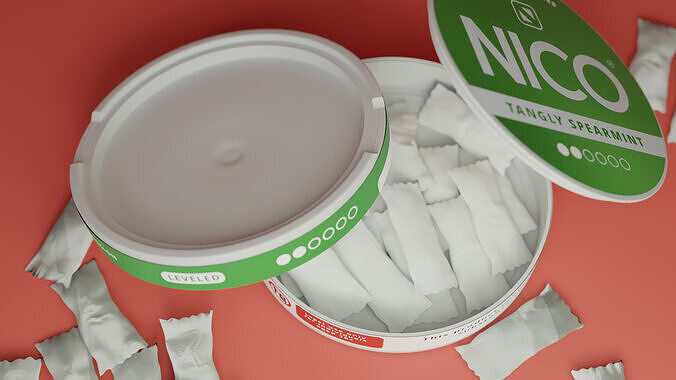 NICO nicotine pouches pack 3D model 7