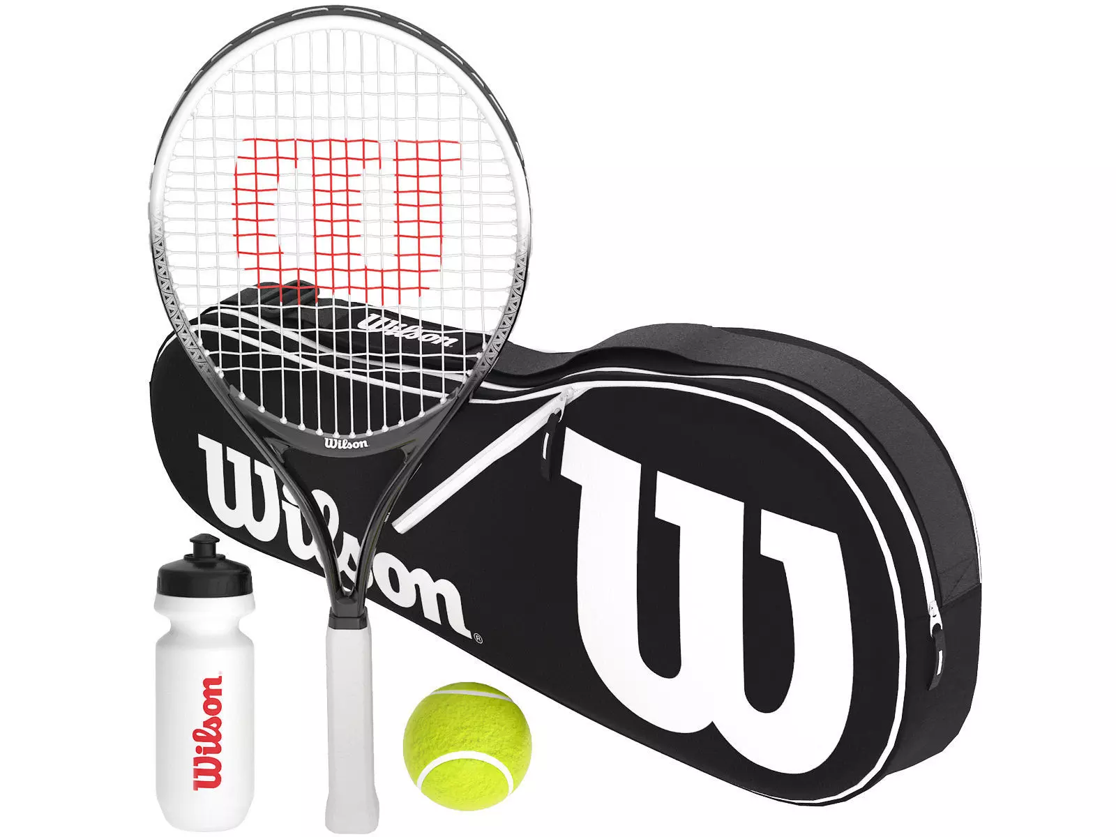 wilson burn black junior tennis racquet bundle 3D model