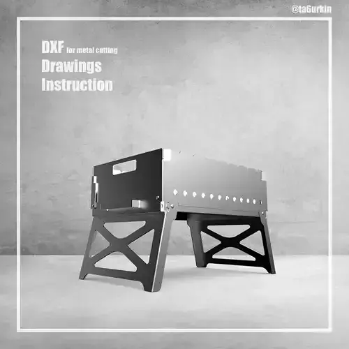 Sheet Metal Plans Drawings Folding Brazier DXF PDF