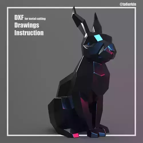 Welding Project Plans Drawings Sitting Rabbit DXF PDF