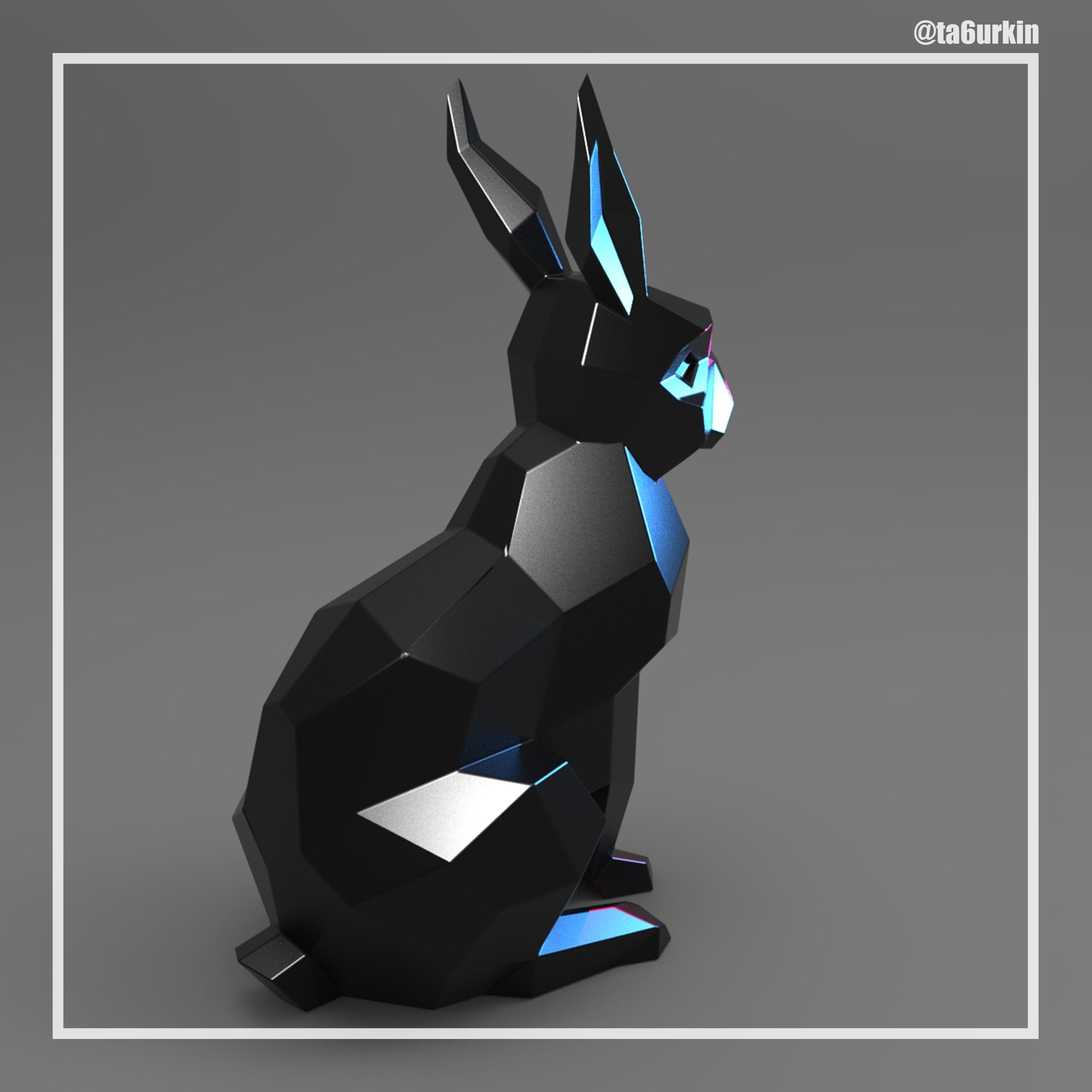 Welding Project Plans Drawings Sitting Rabbit DXF PDF 3D model_3