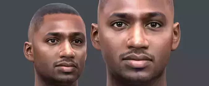 Male head Realistic Perfect Head Low-poly 3D model game ready 