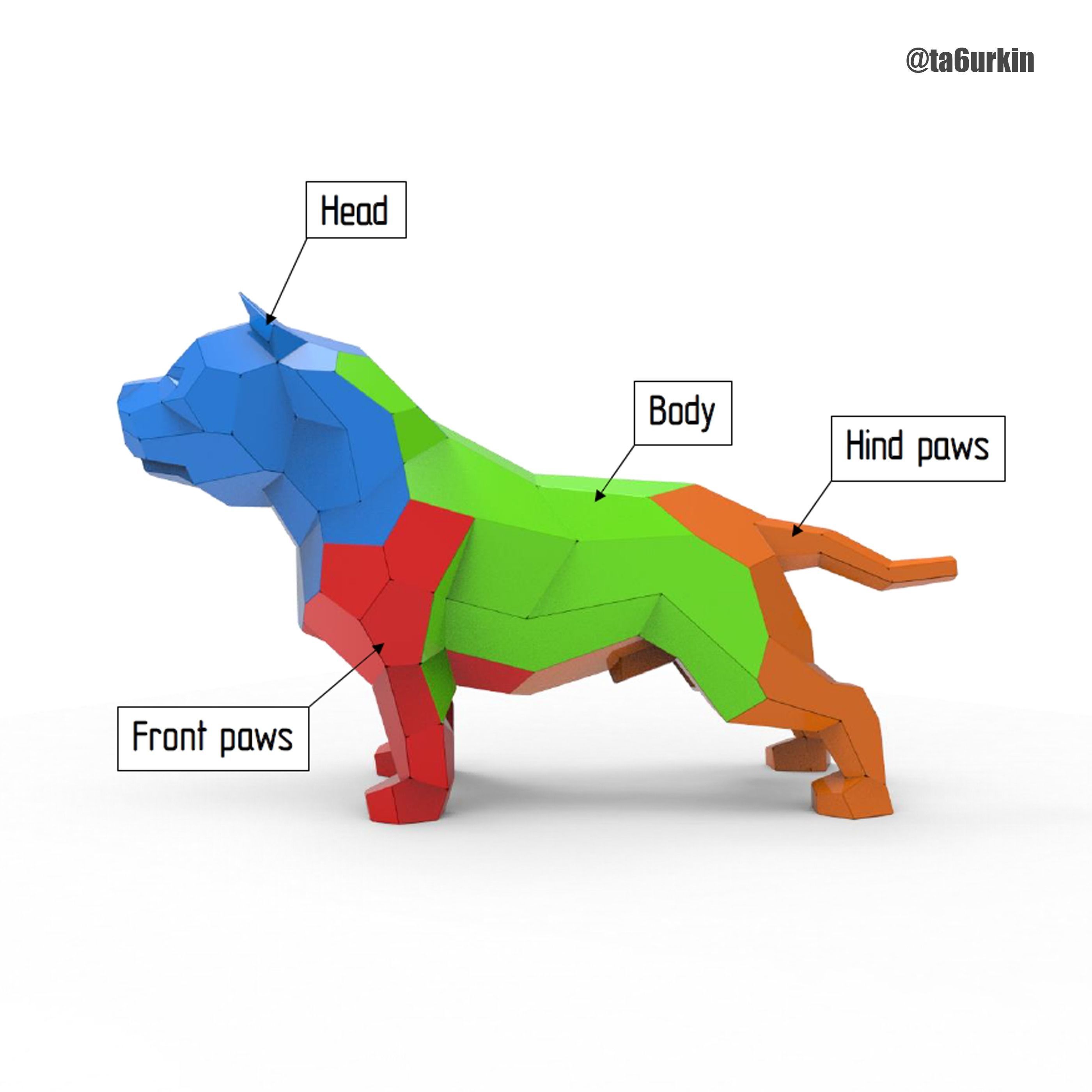 Welding Project Plans Drawings American Bully v2 DXF PDF 3D model_4