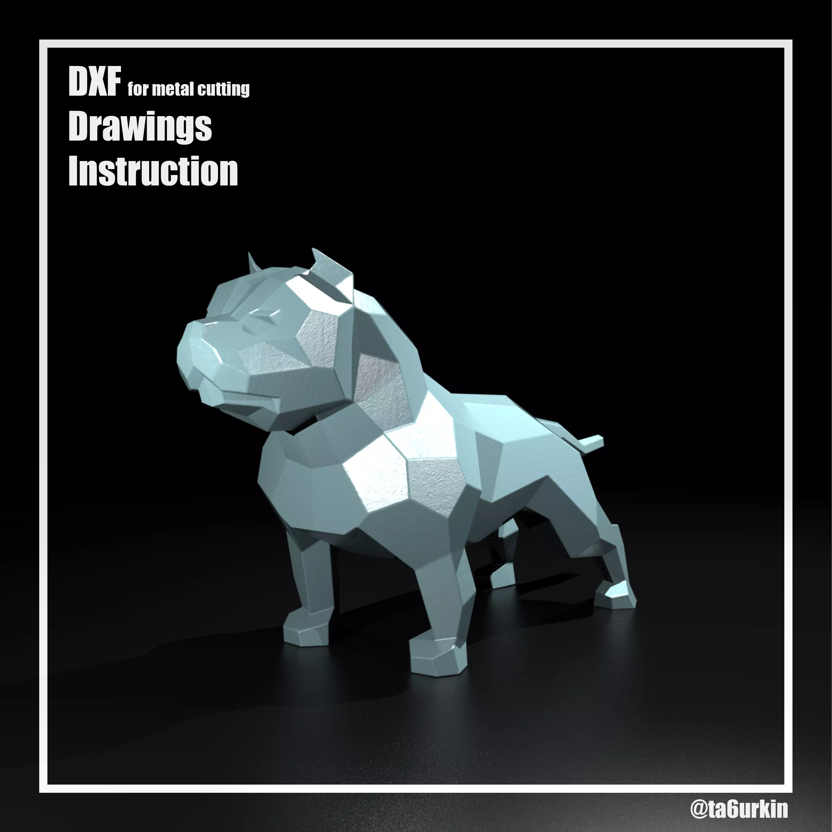 Welding Project Plans Drawings American Bully v2 DXF PDF 3D model_0