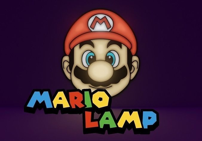 Mario lamp led neon head game ready 3d model  Low-poly 3D model