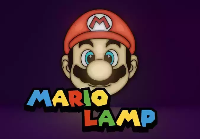 Mario lamp led neon head game ready 3d model 